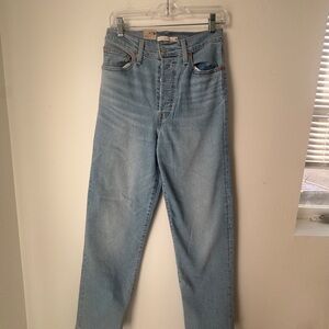 Levi's Light Blue Straight Ankle Jeans